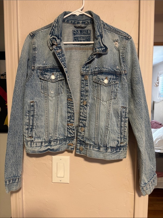 Aeropostale Jackets & Blazers - Aeropostale Light Blue Distressed Denim Jacket